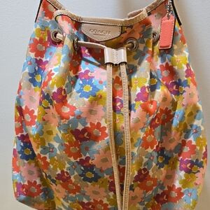 Coach - Multi-Color Floral Drawstring Bag